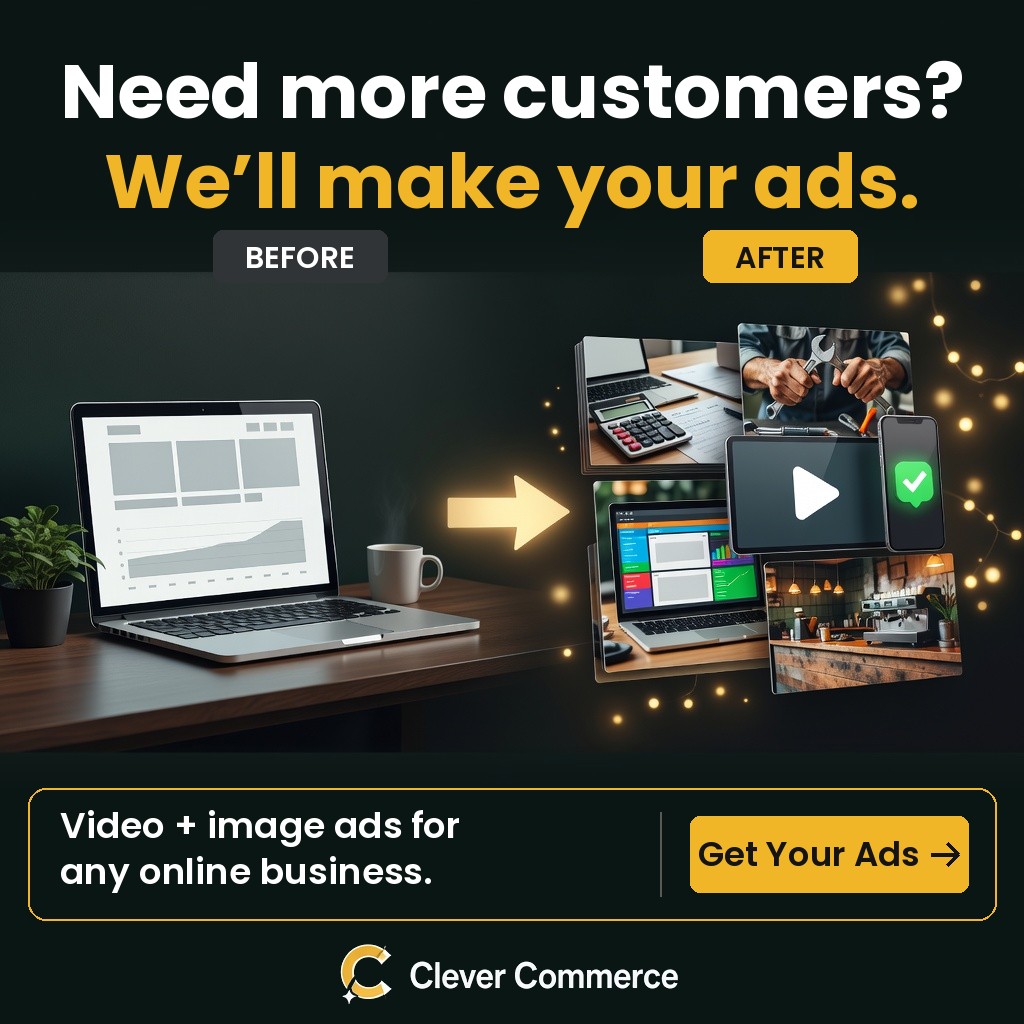 Before and after: a plain website versus a full ad campaign